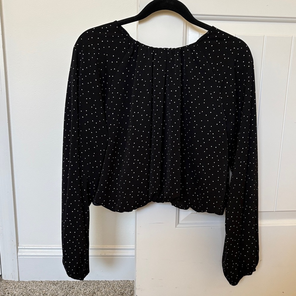 H&M Black and White Polka Dot Blouse